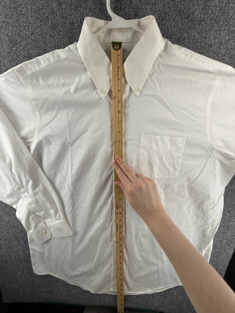 Brooks Brothers Cotton Classic 17 34 White Button-Down Non-Iron Shirt Mens Adult - Picture 3 of 16
